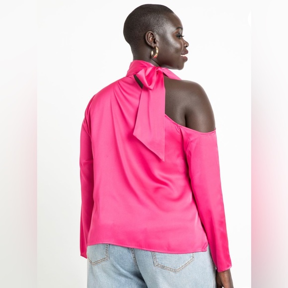 Item: NWT Eloquii Black One Shoulder Scarf Blouse - Picture 9 of 9